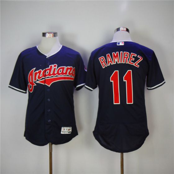 Men Cleveland Indians 11 Jose Ramirez Blue Elite MLB Jerseys